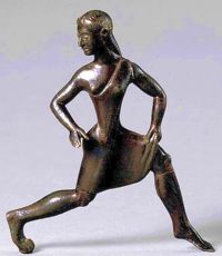 „Spartas Frauen“. Spartanische Tänzerin, Bronzefigur aus dem 6. Jahrhundert v. Chr., British Museum, London